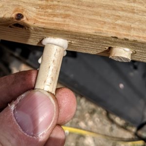 Inserting dowel plugs