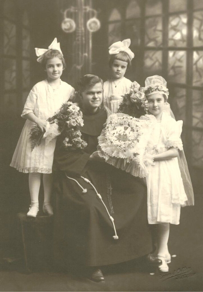 Following his ordination, he stopped in Kansas City to celebrate Mass at his hometown church surrounded by family, including his nieces at the time.